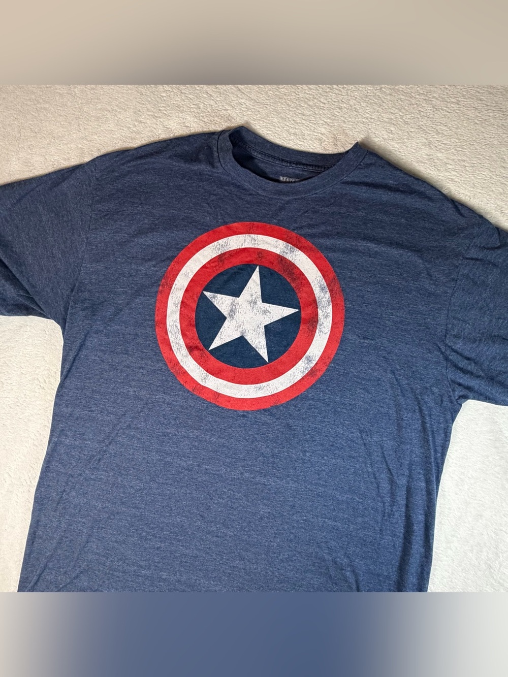 Men's Blue Captain America Shield Graphic Marvel T‑Shirt